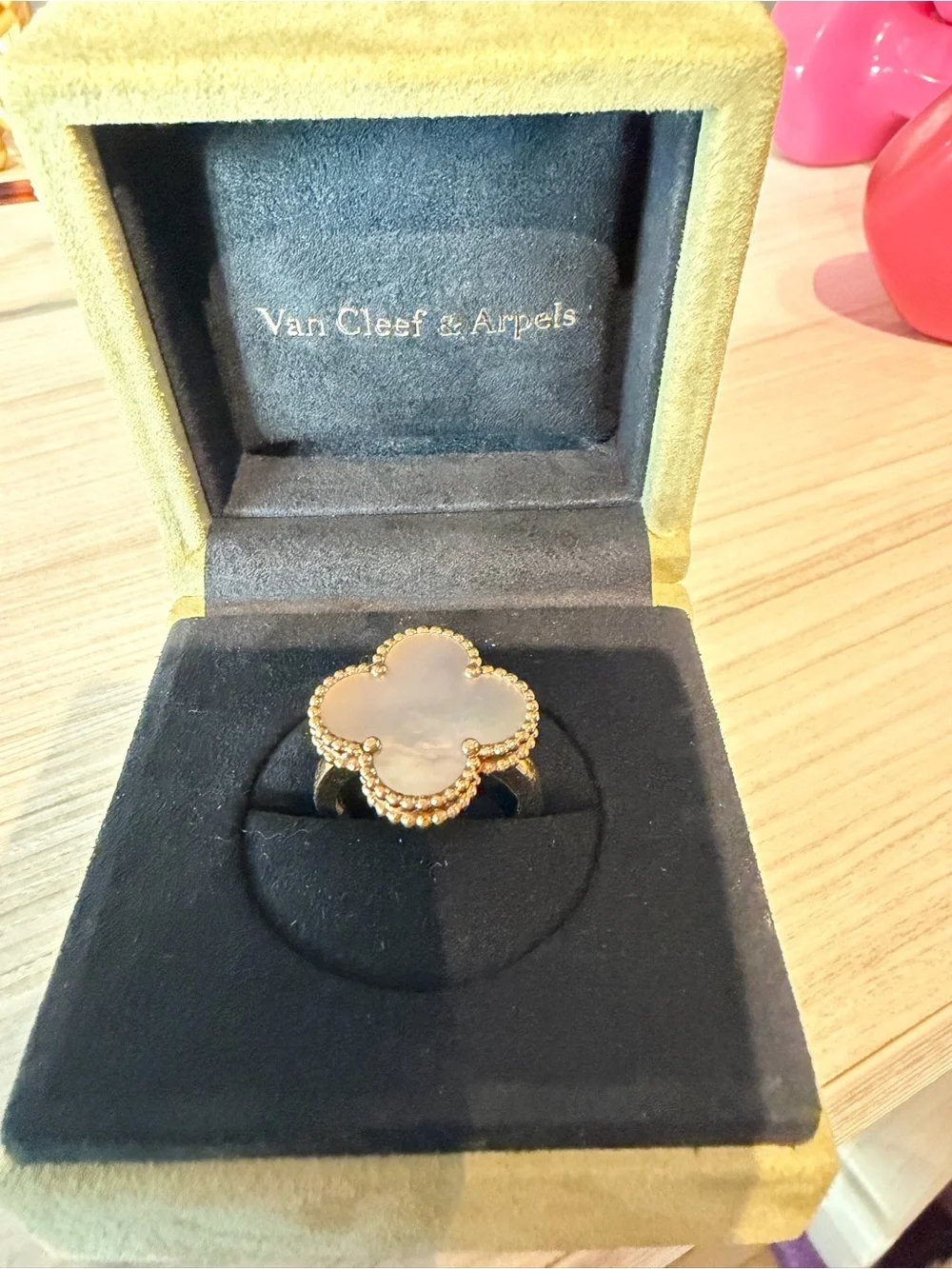 Van Cleef & Arpels Magic Alhambra Ring 18K Yellow Gold Mother-of-Pearl Size 55